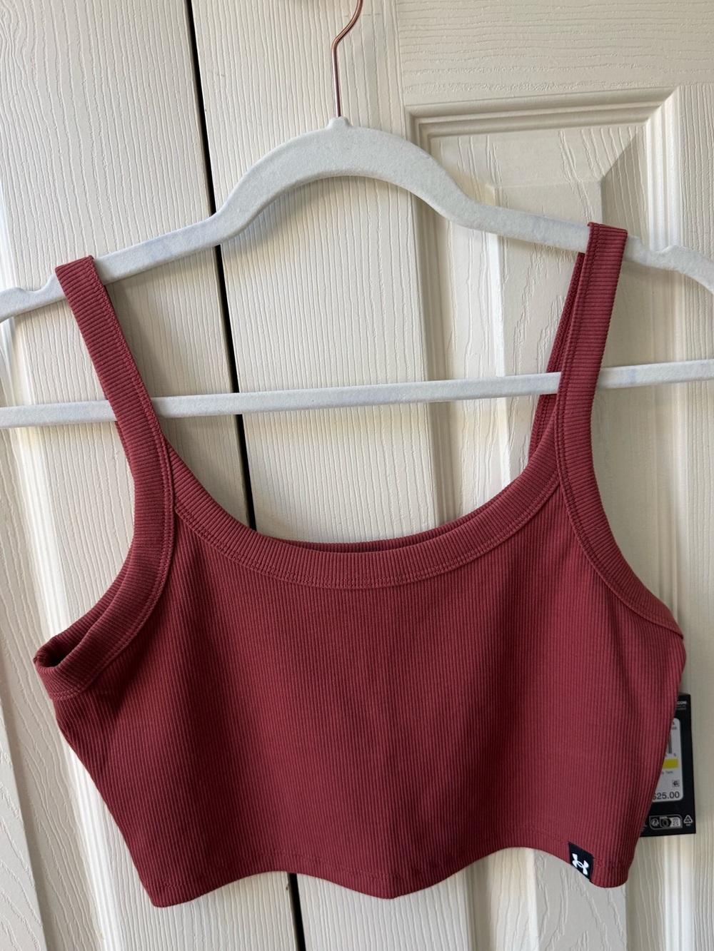 Under Armour Rival Rib Tiny Tank Burgundy/Dusty Rose Womens Size Medium NWT